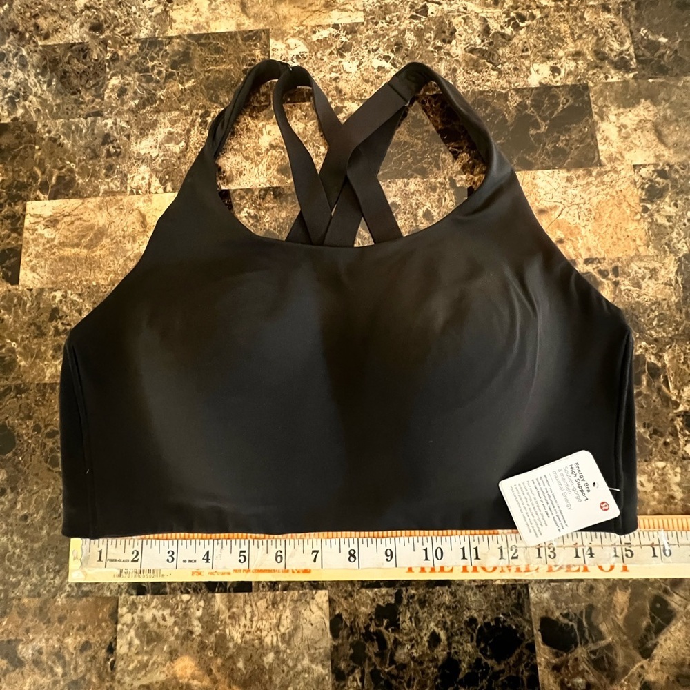 lululemon Energy bra high support black color size 40D Cross-Back Sports Bra NWT - Picture 4 of 12